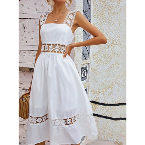Eyelet Embroidery Dress White - Picture 1 of 5